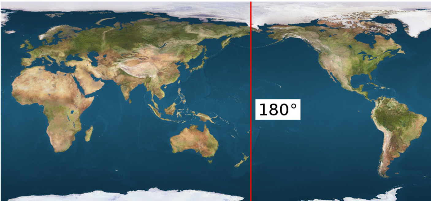 世界地图180度经线